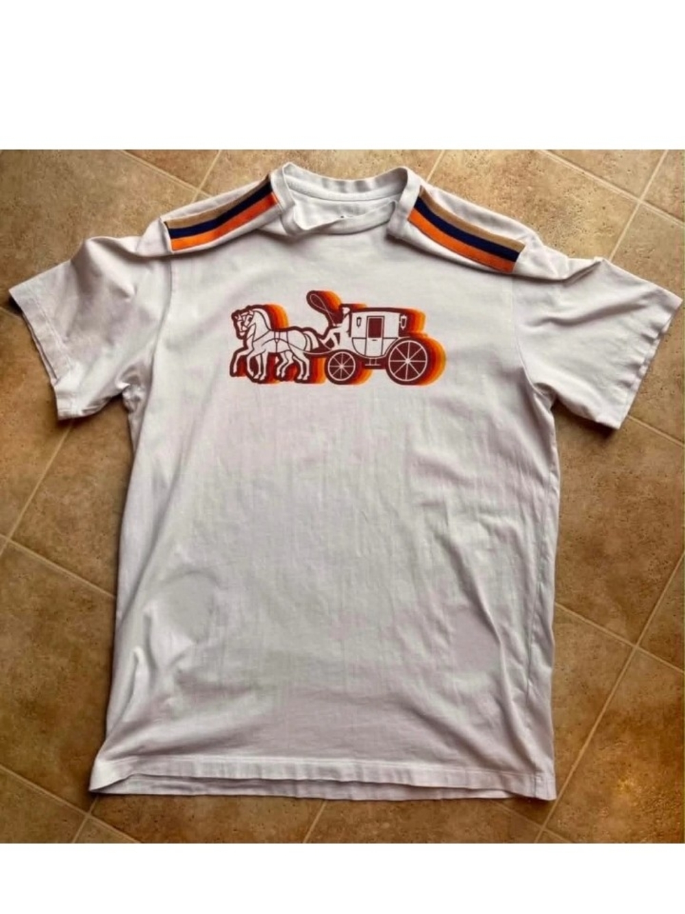 COACH white Tshirt With Horse Logo
